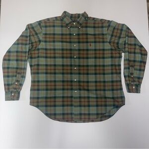 Ralph Lauren Classic Fit Button Oxford Long Sleeve Plaid Shirt Men’s Size 2X